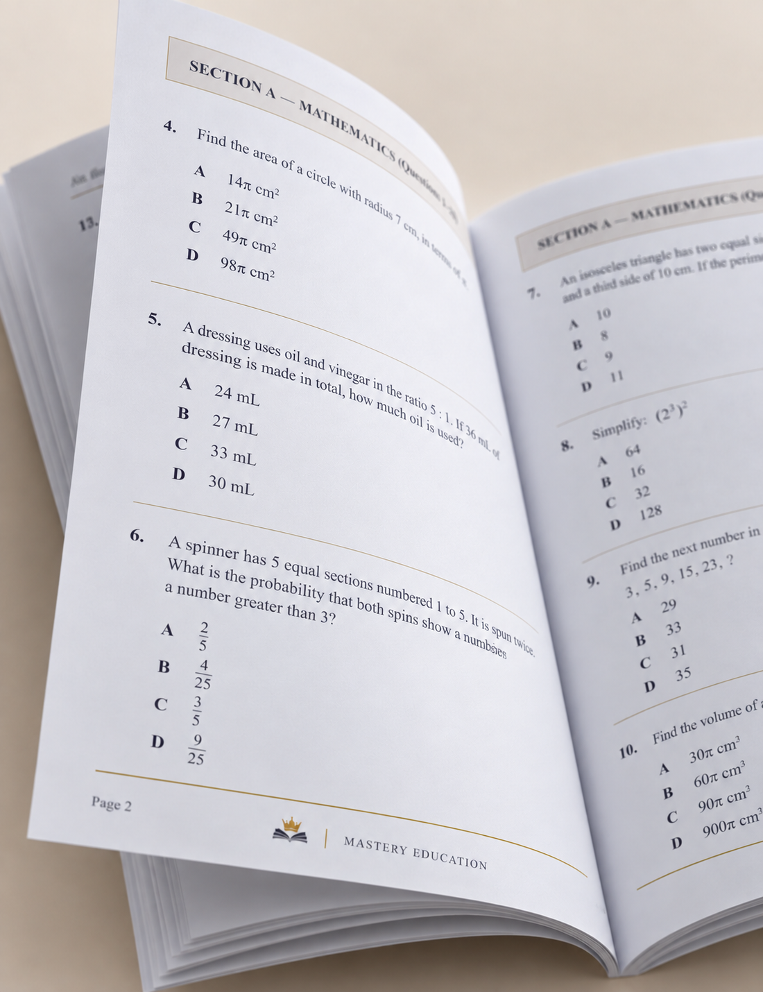 SEHS Mathematics & Quantitative Reasoning Practice — Easy Tier