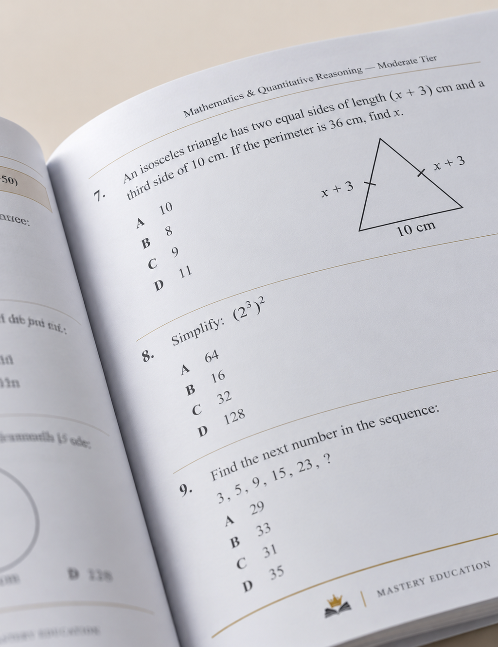 SEHS Mathematics & Quantitative Reasoning Practice — Difficult Tier